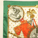 HERMES Carre 90 Scarf ""NAPOLEON"" Silk Green Auth 135491-2