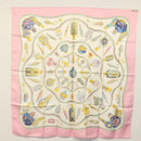 HERMES Carre 90 Scarf ""Qu importe le flacon"" Silk Pink Auth 135496-13