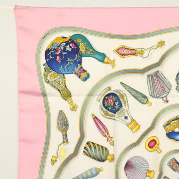 HERMES Carre 90 Scarf ""Qu importe le flacon"" Silk Pink Auth 135496 - 0
