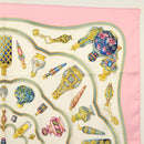HERMES Carre 90 Scarf ""Qu importe le flacon"" Silk Pink Auth 135496-4
