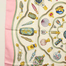 HERMES Carre 90 Scarf ""Qu importe le flacon"" Silk Pink Auth 135496-5