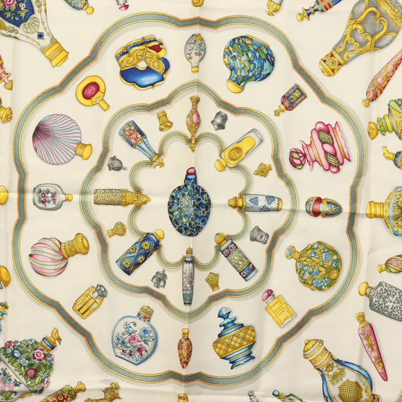 HERMES Carre 90 Scarf ""Qu importe le flacon"" Silk Pink Auth 135496