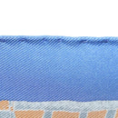 HERMES Carre 45 Scarf ""PERSONA"" Silk Blue Auth 135500-10