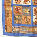 HERMES Carre 45 Scarf ""PERSONA"" Silk Blue Auth 135500-4