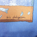 HERMES Carre 45 Scarf ""PERSONA"" Silk Blue Auth 135500-6