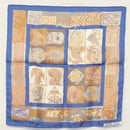 HERMES Carre 45 Scarf ""PERSONA"" Silk Blue Auth 135500-8
