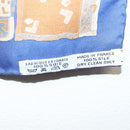 HERMES Carre 45 Scarf ""PERSONA"" Silk Blue Auth 135500-9