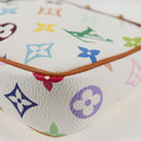 LOUIS VUITTON Monogram Multicolor Pochette Pouch White M92649 LV Auth 135504V-18