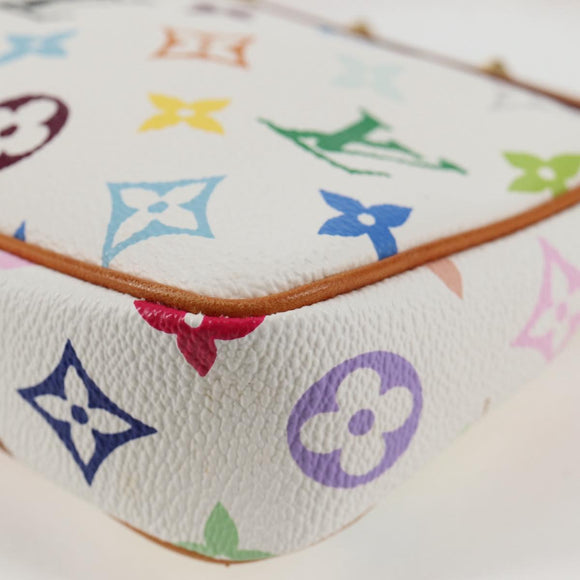 LOUIS VUITTON Monogram Multicolor Pochette Pouch White M92649 LV Auth 135504V