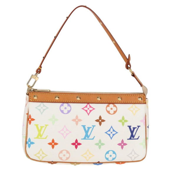 LOUIS VUITTON Monogram Multicolor Pochette Pouch White M92649 LV Auth 135504V