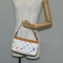 LOUIS VUITTON Monogram Multicolor Pochette Pouch White M92649 LV Auth 135504V-23