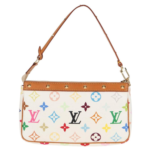 LOUIS VUITTON Monogram Multicolor Pochette Pouch White M92649 LV Auth 135504V