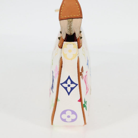 LOUIS VUITTON Monogram Multicolor Pochette Pouch White M92649 LV Auth 135504V