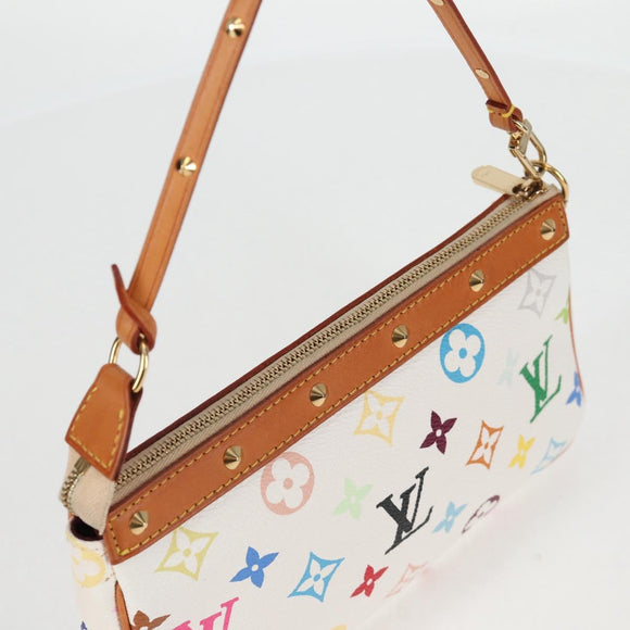 LOUIS VUITTON Monogram Multicolor Pochette Pouch White M92649 LV Auth 135504V