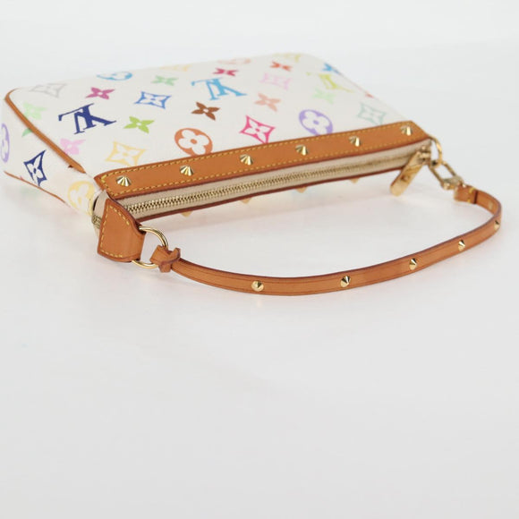 LOUIS VUITTON Monogram Multicolor Pochette Pouch White M92649 LV Auth 135504V