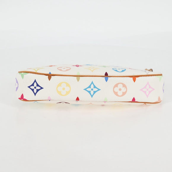 LOUIS VUITTON Monogram Multicolor Pochette Pouch White M92649 LV Auth 135504V