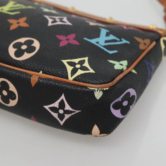 LOUIS VUITTON Monogram Multicolor Pochette Pouch Black M92648 LV Auth 135506