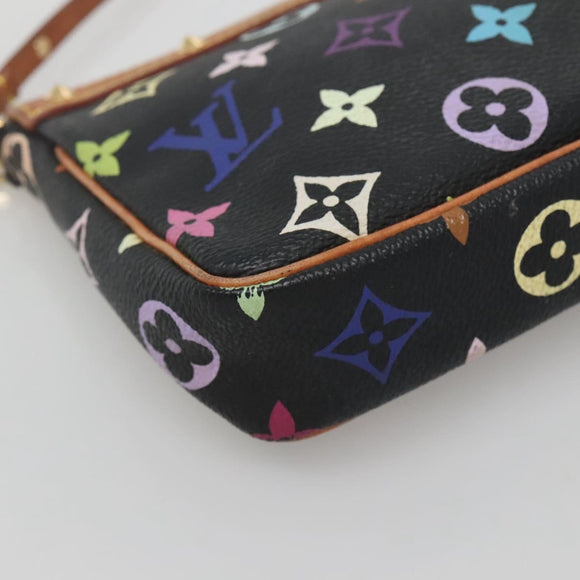 LOUIS VUITTON Monogram Multicolor Pochette Pouch Black M92648 LV Auth 135506