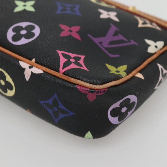 LOUIS VUITTON Monogram Multicolor Pochette Pouch Black M92648 LV Auth 135506