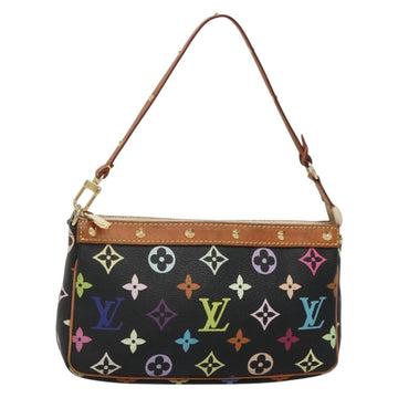 LOUIS VUITTON Monogram Multicolor Pochette Pouch Black M92648 LV Auth 135506