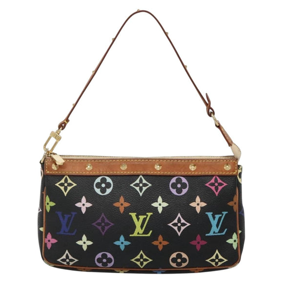 LOUIS VUITTON Monogram Multicolor Pochette Pouch Black M92648 LV Auth 135506