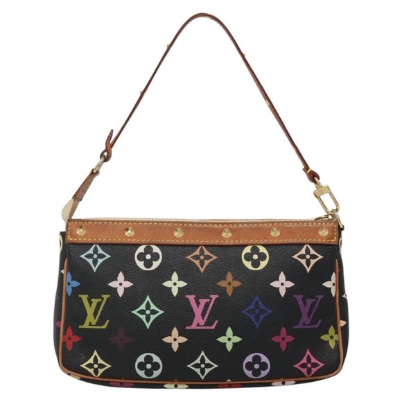 LOUIS VUITTON Monogram Multicolor Pochette Pouch Black M92648 LV Auth 135506