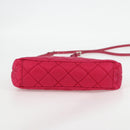 PRADA Chain Hand Bag Nylon 2way Pink Silver Auth 135510V-10