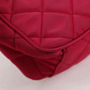 PRADA Chain Hand Bag Nylon 2way Pink Silver Auth 135510V-13