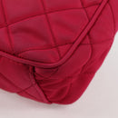 PRADA Chain Hand Bag Nylon 2way Pink Silver Auth 135510V-14