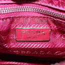 PRADA Chain Hand Bag Nylon 2way Pink Silver Auth 135510V-18