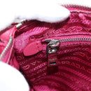 PRADA Chain Hand Bag Nylon 2way Pink Silver Auth 135510V-22