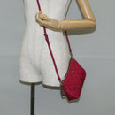 PRADA Chain Hand Bag Nylon 2way Pink Silver Auth 135510V-25