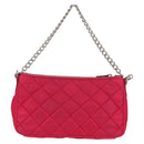 PRADA Chain Hand Bag Nylon 2way Pink Silver Auth 135510V-3