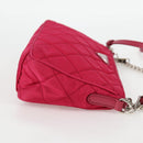 PRADA Chain Hand Bag Nylon 2way Pink Silver Auth 135510V-5