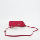 PRADA Chain Hand Bag Nylon 2way Pink Silver Auth 135510V-8