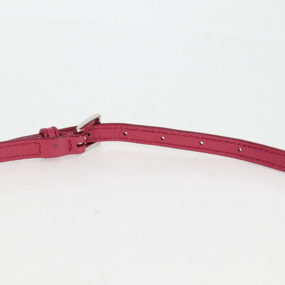 PRADA Chain Hand Bag Nylon 2way Pink Silver Auth 135510V