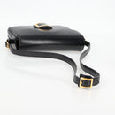 HERMES Martine Vert Shoulder Bag Leather Black Gold Auth 135513SAM-10