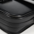 HERMES Martine Vert Shoulder Bag Leather Black Gold Auth 135513M-15