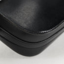 HERMES Martine Vert Shoulder Bag Leather Black Gold Auth 135513M-16