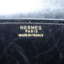 HERMES Martine Vert Shoulder Bag Leather Black Gold Auth 135513M-22