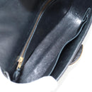 HERMES Martine Vert Shoulder Bag Leather Black Gold Auth 135513M-23