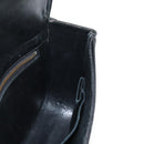 HERMES Martine Vert Shoulder Bag Leather Black Gold Auth 135513M-24