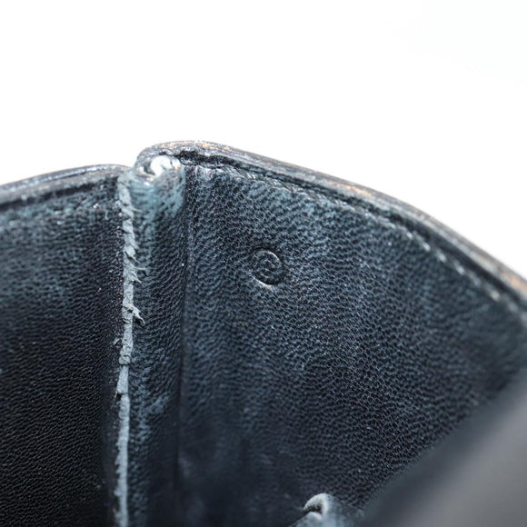 HERMES Martine Vert Shoulder Bag Leather Black Gold Auth 135513M