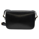 HERMES Martine Vert Shoulder Bag Leather Black Gold Auth 135513M-4