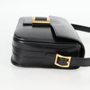 HERMES Martine Vert Shoulder Bag Leather Black Gold Auth 135513M-7