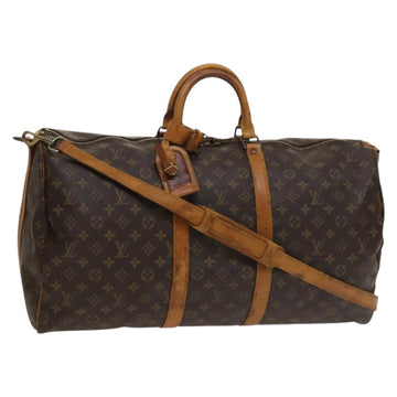 LOUIS VUITTON Monogram Keepall Bandouliere 55 Boston Bag M41414 LV Auth 135536