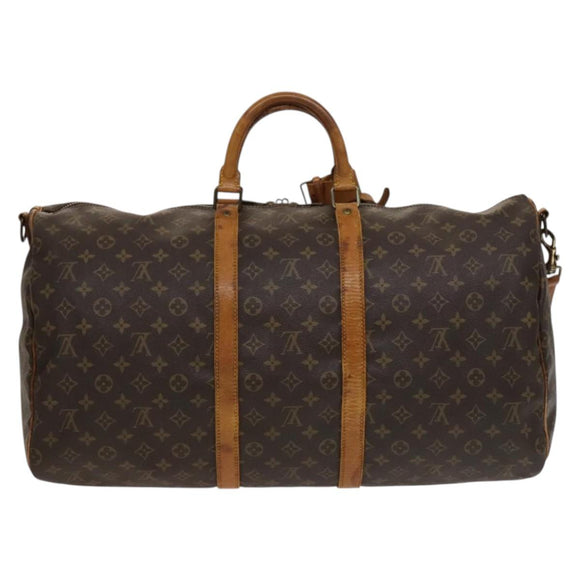 LOUIS VUITTON Monogram Keepall Bandouliere 55 Boston Bag M41414 LV Auth 135536