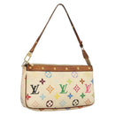 LOUIS VUITTON Monogram Multicolor Pochette Pouch White M92649 LV Auth 135545-1