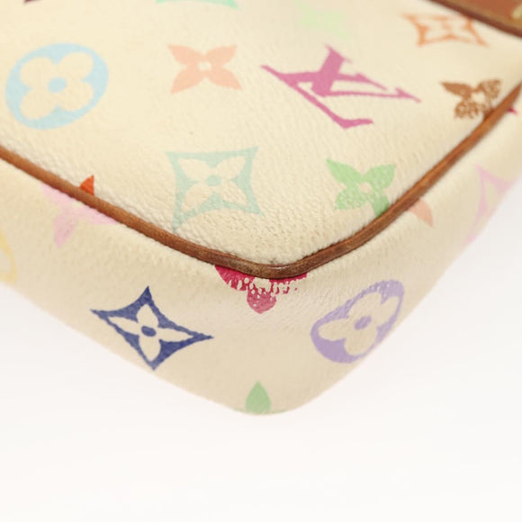 LOUIS VUITTON Monogram Multicolor Pochette Pouch White M92649 LV Auth 135545
