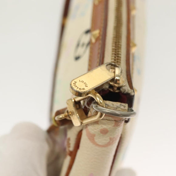 LOUIS VUITTON Monogram Multicolor Pochette Pouch White M92649 LV Auth 135545